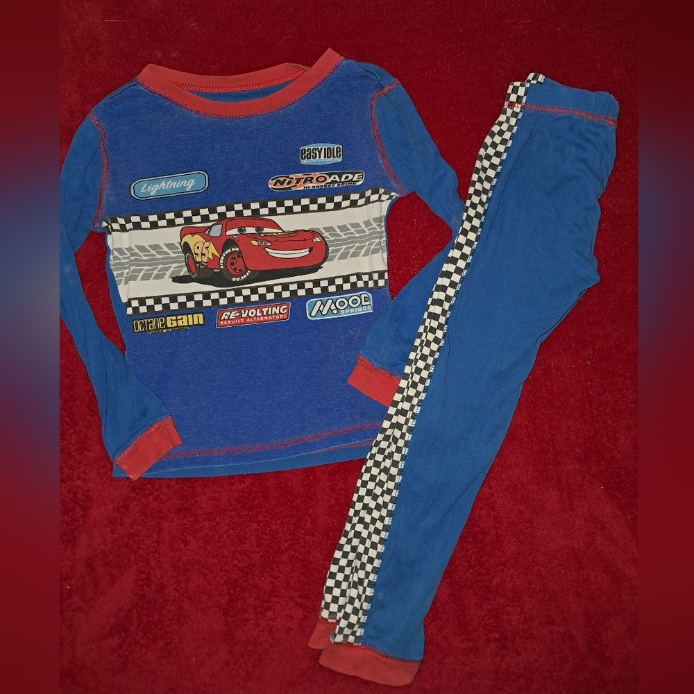 Disney Store Cars Lightning McQueen Blue Cotton Pajama Top